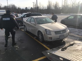 The suspect was taken into custody and a Cadillac sedan was seized at the Trenton OnRoute at approximately 1 p.m. on Friday, December 16, 2016. Pete Fisher, Postmedia Network