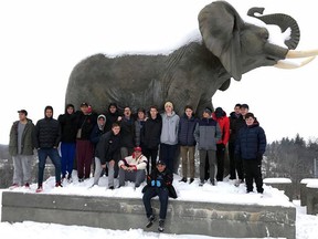 The St. Joseph's Nudgee College junior and senior boys basketball teams took time to visit Jumbo before a match-up at Arthur Voaden Secondary School Tuesday afternoon. The team, which hails from Brisbane, Australia, made a stopover in the Railway City as part of its five-city international school trip.