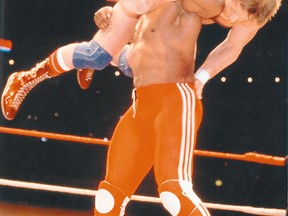 Paul Orndorff, tied up here with Mr. T during the inaugural Wrestlemania, will appear in Winnipeg in February.