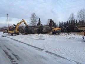 Scene of a train derailment in the Fawcett area, about 140 kilometres north of Edmonton. SUPPLIED, SAMANTHA ZAPISOCKY