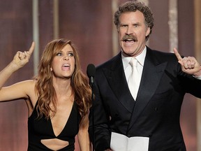 Kristen Wiig and Will Ferrell onstage during the 70th Annual Golden Globe Awards at the Beverly Hilton Hotel International Ballroom on January 13, 2013 in Beverly Hills, Calif. (Paul Drinkwater/NBCUniversal via Getty Images)