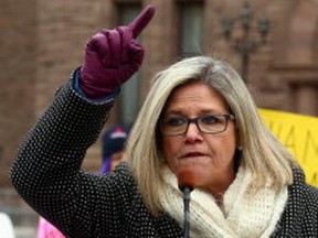 Ontario NDP Leader Andrea Horwath is pictured at a hydro rate protest on Nov. 23. (DAVE ABEL, Toronto Sun)