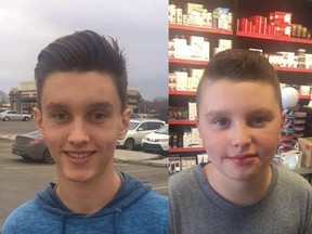 Ryder MacDougall, 13 (left) and his brother Radek, 11, were found dead in a Spruce Grove home, along with their father Corry MacDougall, on Monday Dec. 19, 2016.