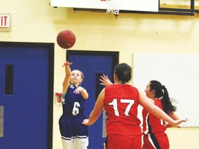 The County Central High School senior junior varsity team hosted St. Catherine’s School, from Picture Butte, on Dec. 14 at the Cultural Recreational Centre. The Hawks lost 44-15 to the Saints.