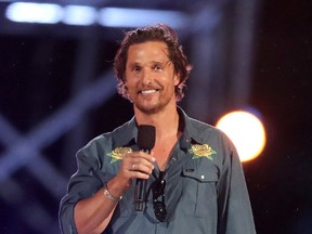 Actor Matthew McConaughey speaks onstage during "Spike's Rock the Troops" event held at Joint Base Pearl Harbor - Hickam on October 22, 2016 in Honolulu, Hawaii. (Christopher Polk/Getty Images for Spike)