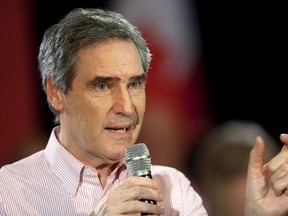 Liberal leader Michael Ignatieff speaks at a townhall discussion during a campaign stop in London, Ontario, March 31, 2011. (GEOFF ROBINS/AFP/Getty Images)