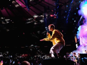 Musician Justin Bieber performs onstage during Z100's Jingle Ball 2016 at Madison Square Garden on December 9, 2016 in New York, New York. (Photo by Nicholas Hunt/Getty Images for iHeart)