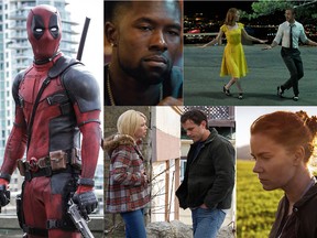 Clockwise from left: Ryan Reynolds as Deadpool; Trevante Rhodes in "Moonlight"; Emma Stone and Ryan Gosling in "La La Land"; Amy Adams in "Arrival" and Casey Affleck and Michelle Williams in "Manchester by the Sea". (HANDOUT)
