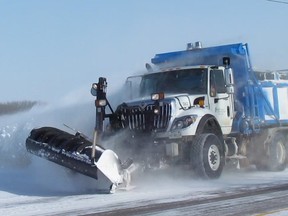An Oxford County snowplow in operation. (Submitted)
