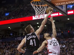 Raptors guard Fred VanVleet and Bruno Caboclo made team history by playing in two games in one day Wednesday - starting with a matinee Raptors 905 contest. CP