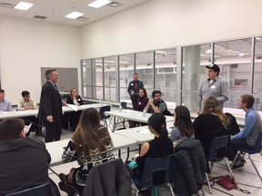 Submitted photo
MP Neil Ellis speaks with members of the newly formed Bay of Quinte Youth Council. The council is comprised of young people from a variety of backgrounds, representing all communities in the Bay of Quinte riding.