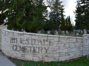 Petrolia’s historic Hillsdale Cemetery will be getting a columbarium and other features in 2017 to better accommodate a move away from traditional burials. A town official says that over the past five years the cemetery has received more cremations than traditional burials. (Melissa Schilz/Postmedia Network)
