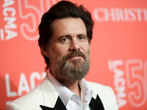 In this April 18, 2015 file photo, Jim Carrey arrives at LACMA’s 50th Anniversary Gala in Los Angeles. (Richard Shotwell/Invision/AP, File)
