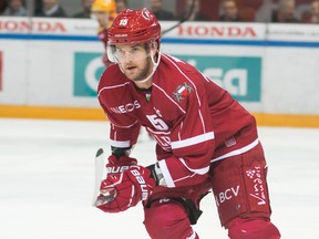 Dustin Jeffrey, currently playing for Lausanne HC in the Swiss A hockey league, has been selected to play for Team Canada at the Spengler Cup. It'll be the first time the 28-year-old Camlachie resident will represent his country on the ice. (Handout)