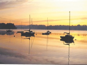 Sailboats at sunrise on Fanshawe Lake looks more like a Caribbean getaway than a lake within the city limits. (Photo courtesy of Richard Bain)