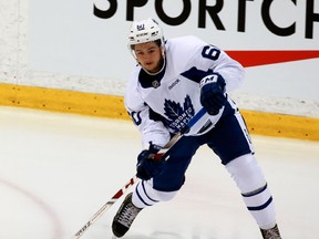 Jeremy Bracco during Toronto Maple Leafs development camp scrimmage at the Mastercard Centre on July 9, 2016. (Veronica Henri/Toronto Sun/Postmedia Network)