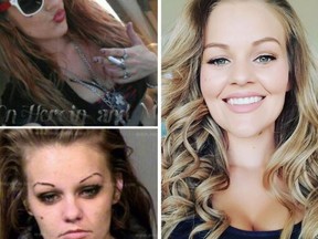 Dejah Hall, a former heroin and meth addict, shared photos of her before and after coming clean of her addictions. (Facebook)