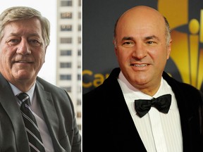 Former Ontario Premier Mike Harris (left) is part of an exploratory committee that will gauge Kevin O'Leary's level of support as he considers taking a run at the Conservative leadership. (Postmedia Network file photos)