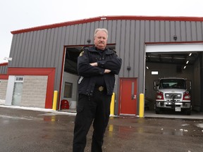 Jason Miller/The Intelligencer
Deputy Chief Ray Ellis stands outside the two-bay fire hall in Plainfield. The new hall will assist in the department’s ability to respond quickly to calls in the rural area.