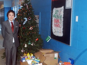 Bkejwanong Kinomaagewgamig Grade 8 student Noodin Miskokomon led a successful canned food drive at the school. He proposed the ideas when he was running for student council. Even though he didn't win, Miskokomon decided to hold a canned food drive at the school.