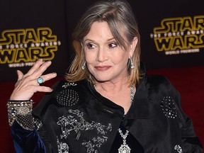 Carrie Fisher attends the premiere of Walt Disney Pictures and Lucasfilm's "Star Wars: The Force Awakens" at the Dolby Theatre on Dec. 14, 2015 in Hollywood, Calif.  (Ethan Miller/Getty Images)
