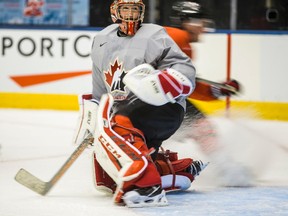 Canada's Connor Ingram during a 2017 World Junior Championship practice at the Air Canada Centre in Toronto on Dec. 25, 2016. (Ernest Doroszuk/Toronto Sun/Postmedia Network)