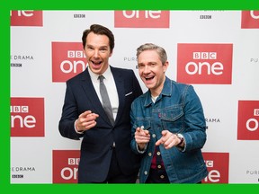 Benedict Cumberbatch and Martin Freeman attend a screening of the Sherlock 2016 Christmas Special at Ham Yard Hotel on December 19, 2016 in London, England. (Photo by Jeff Spicer/Getty Images)