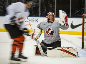 Canada's national junior team goalie Connor Ingram during a 2017 World Junior Championship practice at the Air Canada Centre in Toronto on Dec. 25, 2016. (Ernest Doroszuk/Toronto Sun/Postmedia Network)