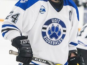 UOIT men's hockey captain, Cameron Yuill, of Wellington. (UOIT Athletics photo)