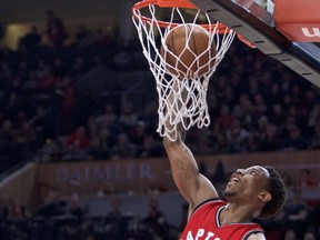 DeMar DeRozan had an excellent all-around game in Portland, including a season-best 10 rebounds. AP