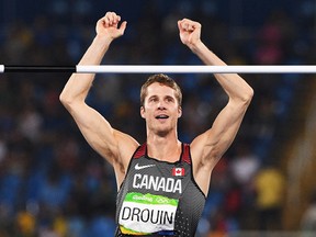 Derek Drouin won the gold medal in men's high jump at the 2016 Rio Olympics. The 26-year-old Corunna native was the only athlete to clear the bar at 2.38 metres on Aug. 16 at Olympic Stadium, earning Canada's first gold in men's high jump since 1932. THE CANADIAN PRESS/Sean Kilpatrick