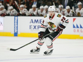 This Nov. 26, 2016 file photo shows Chicago Blackhawks left wing Artemi Panarin skating during the first period of an NHL hockey game against the Los Angeles Kings in Los Angeles. (AP Photo/Danny Moloshok, file)
