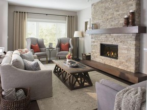 The fireplace in the Ascent show home by Hopewell Residential. (Courtesy of Hopewell Residential)