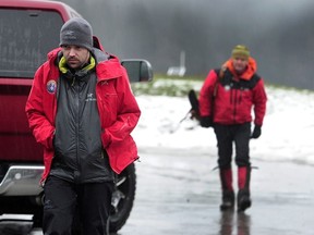 North Shore search and rescue team members after fruitless search for missing snowshoers, Roy Tin Hou Lee of Vancouver. and Chun Sek Lam on Cypress Mountain, at the Search and Rescue base at the Capitano Watershed in North Vancouver, BC., December 28, 2016. The pair have been missing since Christmas day. (NICK PROCAYLO/Postmedia Network)