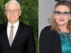 Steve Martin, left, and Carrie Fisher. (Getty Images)