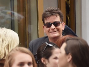 Actor Charlie Sheen attends Meghan Trainor's performance on NBC's 'Today' at Rockefeller Plaza on June 21, 2016 in New York City. (Photo by Mike Coppola/Getty Images)