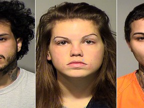 Branden Katzfey, left, Sarah Zakzesky, centre, and Devin Katzfey. (Milwaukee County Sheriff’s Office)