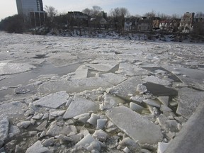 Ice jam on the Rideau River.