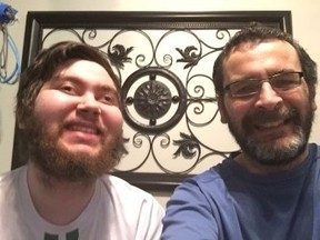 Justin Masotti (left) is pictured with his dad, Mike (SUPPLIED PHOTO)