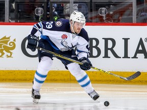 Sarnia native Jordan Hill earned an American Hockey League contract with the Manitoba Moose in October. The 27-year-old defenceman is in his seventh season of pro hockey. (Handout)