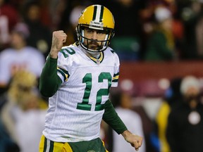 Packers’ Aaron Rodgers led all fantasy quarterbacks, followed by the Saints’ Drew Brees and the Falcons’ Matt Ryan. (AP)
