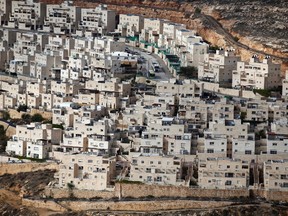 A partial view of the Israeli settlement of Givat Zeev near the West Bank city of Ramallah.(AHMAD GHARABLIAHMAD GHARABLI/Getty Images)