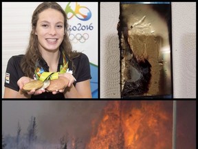 Penny Oleksiak, the Samsung Galaxy Note 7 and the Fort McMurray fire are among Michele Mandel's picks for the highlights, the lowlights and the strange happenings of 2016. (Toronto Sun file photos)