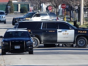 Point Edward residents awoke to a heavy police presence as a person of interest was barricaded inside a residence on Alexandra Avenue on Sunday January 1, 2017. A suspect, the subject of an ongoing criminal investigation, was refusing to co-operate with police, according to a press release from Lambton OPP. (Terry Bridge, Sarnia Observer)