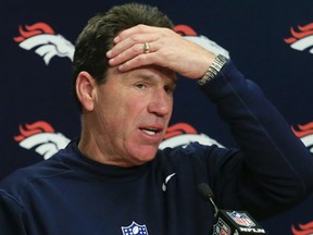 Denver Broncos head coach Gary Kubiak talks during a news conference after their loss against the New England Patriots in an NFL football game, in Denver. (AP Photo/Jack Dempsey, File)