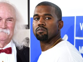 David Crosby (left) and Kanye West in a combination shot. (Jason Merritt/Larry Busacca/Getty Images)