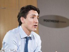 Prime Minister Justin Trudeau sits down with The Vancouver Sun editorial board in Vancouver in this Dec. 20, 2016 file photo. (Postmedia Network files)