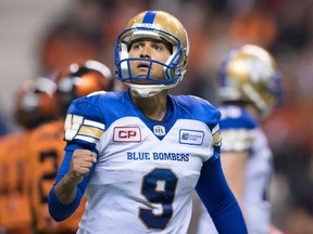 Justin Medlock will return for a second season with the Winnipeg Blue Bombers. (THE CANADIAN PRESS/Darryl Dyck file photo)