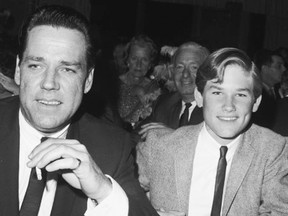 Hollywood star Kurt Russell, right, at a 1960s reception with his late father, Bing Russell, who would later found the Portland Mavericks independent professional baseball team that would turn the sport on its ear for five years from 1973-77.