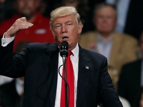 President-elect Donald Trump is pictured speaking to supporters in Iowa on Dec. 8. (AP PHOTO)